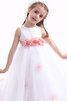 Abito da Cerimonia Bambini A-Line Senza Maniche con Fiore - 2