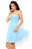 Prinzessin Perlenbesetztes Normale Taille Formelles Cocktailkleid mit Herz-Ausschnitt - 7