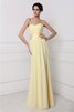 Chiffon Ärmelloses Anständiges Brautjungfernkleid mit Blume mit Plissierungen - 1