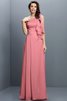 One Schulter A-Line Anständiges Brautjungfernkleid aus Chiffon mit Empire Taille - 28