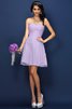 Robe demoiselle d'honneur naturel plissé bref ligne a en satin - 19