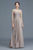 A-Line Prinzessin Normale Taille Dreiviertel Länge Ärmeln Bodenlanges Brautmutterkleid - 3