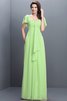 Halbe Ärmeln Herz-Ausschnitt Plissiertes Bodenlanges Brautjungfernkleid aus Chiffon - 26
