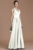 Robe demoiselle d'honneur naturel a-ligne avec ruban dénudé ceinture - 21