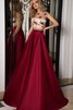 Robe de bal avec manche courte de traîne courte brodé avec perle avec décoration dentelle - 1
