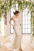 Robe de mariée long avec manche longue ceinture en étoffe avec nœud à boucles avec ruban - 1