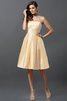 Robe demoiselle d'honneur courte naturel manche nulle a-ligne au niveau de genou - 6