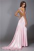 Elastischer Gewebter Satin Enges Sweep train Natürliche Taile Sittsames Ballkleid - 2