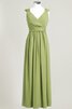 Robe demoiselle d'honneur delicat avec chiffon de col en v avec manche épeules enveloppants - 19