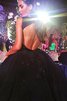 Tüll Ärmelloses Normale Taille Mini Cocktailkleid mit Schaufel Ausschnitt - 3