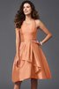 Robe demoiselle d'honneur naturel courte de princesse de lotus en taffetas - 20