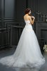 Robe de mariée longue fermeutre eclair col en forme de cœur en organza avec perle - 3