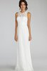 Robe demoiselle d'honneur manche nulle jusqu'au sol col ras du cou avec décoration dentelle - 14