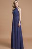 Robe demoiselle d'honneur naturel a-ligne manche nulle en chiffon de princesse - 3