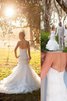 Robe de mariée naturel distinguee en tulle de traîne moyenne avec sans manches - 1