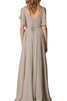 Robe demoiselle d'honneur facile boutonné ligne a manche nulle en chiffon - 2