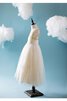 Abito da Cerimonia Bambini V-Scollo A-Line Senza Maniche in Tulle con Increspature Ball Gown - 3