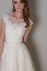 Natürliche Taile A-Line durchsichtige Rücken Vintage bodenlanges Brautkleid mit Sweep zug - 3