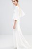 Bateau Chiffon lockeres tiefer V-Ausschnitt bodenlanges Elegantes Brautjungfernkleid - 4