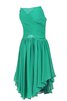 Trägerlos Ärmellos plissiertes Chiffon Rocklänge-asymmetrisches mini Brautjungfernkleid - 3