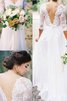 Robe de mariée glamour de traîne courte en tout plein air plissé longue - 1