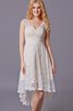 Robe demoiselle d'honneur naturel plissage v encolure fermeutre eclair a-ligne - 2