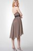 Chiffon trägerloser Ausschnitt geschichtes A-Line kurzes Brautjungfernkleid mit Gürtel - 3