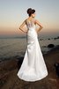 Robe de mariée longue en plage manche nulle en satin de traîne courte - 2