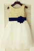 Prinzessin Ärmellos Normale Taille Sittsames Blumenmädchenkleid mit Blume - 2
