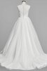 Robe de mariée naturel avec manche courte avec perle col u profond en tulle - 3