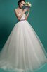 Abito da Sposa A-Line Cuore Lungo in Organza con Increspato A Terra - 5