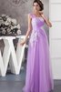 Tüll Spaghetti Träger langes Abendkleid mit Applike - 4