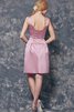 Plissiertes informelles mini schlichtes Brautjungfernkleid aus Chiffon mit Tasche - 3