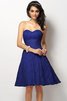 Natürliche Taile Prinzessin Ärmelloses Satin Mini Brautjungfernkleid - 25