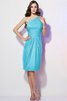 Robe demoiselle d'honneur naturel courte manche nulle gaine avec chiffon - 3