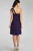 Ein Schulter trägerloser Ausschnitt Chiffon A-Line mini Brautjungfernkleid - 17