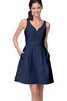 Robe demoiselle d'honneur v encolure avec zip a-ligne manche nulle - 4