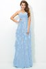 Robe demoiselle d'honneur naturel longue de col en cœur de princesse avec chiffon - 17