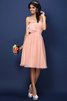 Drapiertes Natürliche Taile Plissiertes Brautjungfernkleid aus Chiffon ohne Ärmeln - 21