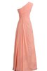 A-Line Chiffon normale Taille bodenlanges prächtiges Brautjungfernkleid - 2