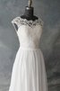 Gekerbter Ausschnitt Chiffon schlichtes luxus Brautkleid mit Knöpfen aus Spitze - 5