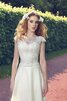 Robe de mariée naturel ligne a avec lacets de traîne moyenne - 2