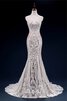 Abito da sposa bella in pizzo retro in stain elastico naturale spazzola treno - 3
