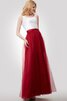 Tüll Ärmelloses Satin einfaches Brautjungfernkleid mit Schleife mit Gürtel - 4