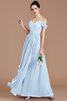 Prinzessin Chiffon Ärmelloses Schulterfreier Ausschnitt Bodenlanges Brautjungfernkleid - 24