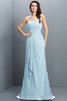 Ärmelloses Chiffon Sweep train Brautjungfernkleid mit Rücken Schnürung mit Plissierungen - 18
