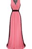 Robe de soirée long sexy naturel de traîne courte avec ruban - 1