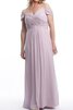 Vestido de Dama de Honor de Corte-A de Volantes Adorno de Largo de Escote Corazón - 3