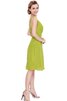 A-Linie Chiffon gerüschtes knielanges Cocktailkleid mit V-Ausschnitt mit Drapierung - 3