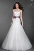 Abito da Sposa in Tulle Senza Maniche Allacciato con Perline Lungo con Criss-cross - 2